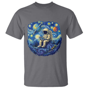 Starry Night Space Bookworm T Shirt Funny Astronaut Reader Gift TS12 Charcoal Print Your Wear