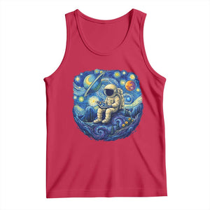 Starry Night Space Bookworm Tank Top Funny Astronaut Reader Gift TS12 Red Print Your Wear