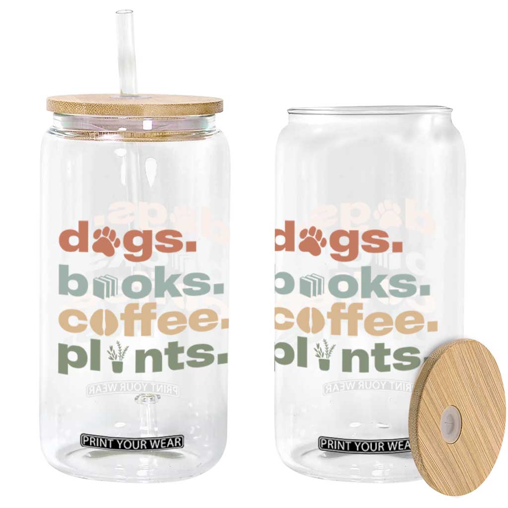 Funny Introvert Life Lover Glass Can Dogs Books Coffee And Plants TS12 Print Your Wear
