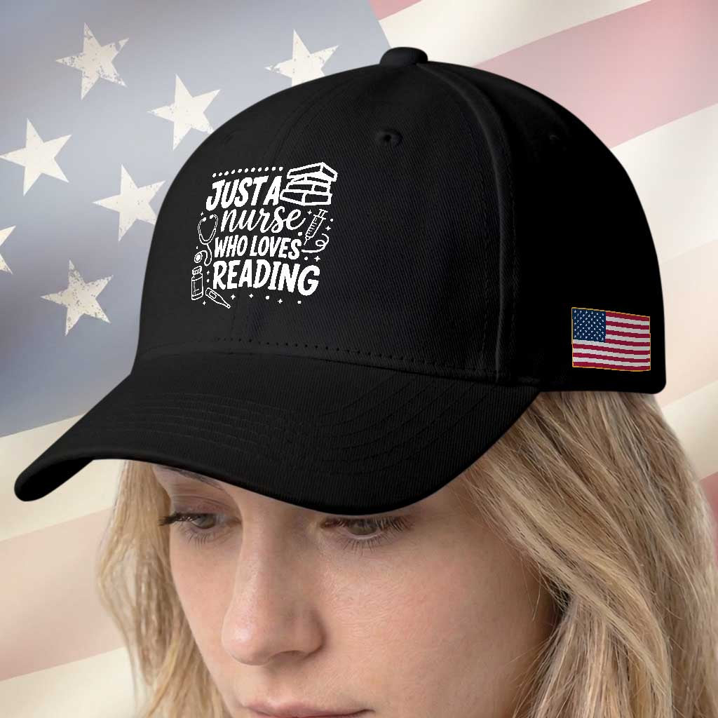 Just A Nurse Who Loves Reading Baseball Cap Funny Medical Bookworm Gift TS12 Print Your Wear