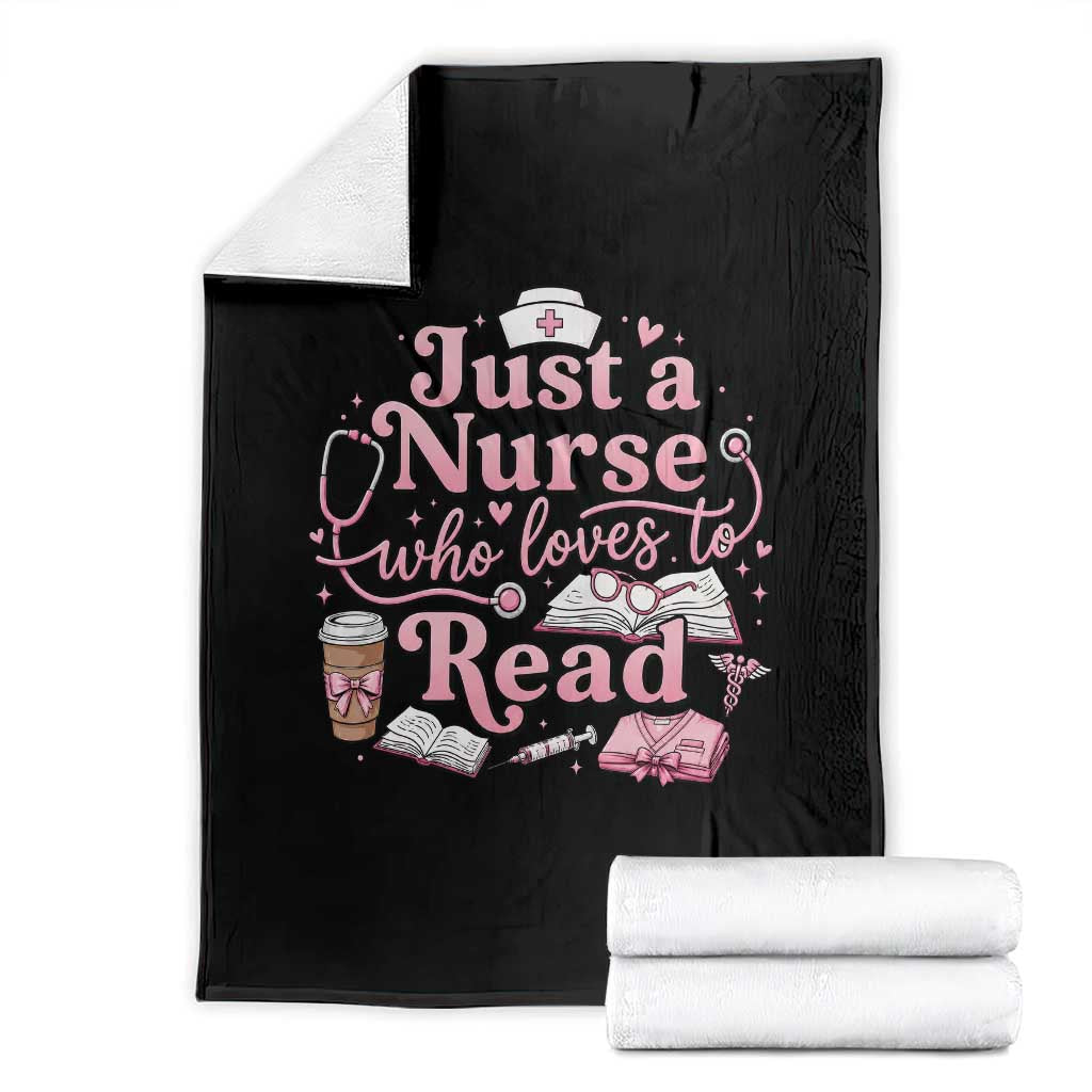 Just A Nurse Who Loves Reading Throw Blanket Book Lover Nurse TS12 Black Print Your Wear