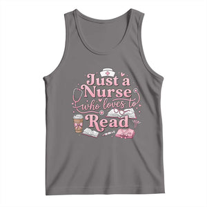 Just A Nurse Who Loves Reading Tank Top Book Lover Nurse TS12 Deep Heather Print Your Wear