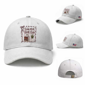 Tired Moms Book Club Baseball Cap Funny Coffee And Books Mom Gift TS12 Baseball Cap Universal Fit White Print Your Wear