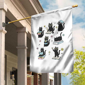 Bookish Black Cat Garden Flag Funny Librarian Cat Lover Gift TS12 Print Your Wear