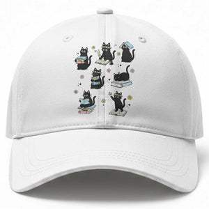 Bookish Black Cat Baseball Cap Funny Librarian Cat Lover Gift TS12 Print Your Wear