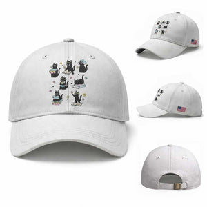 Bookish Black Cat Baseball Cap Funny Librarian Cat Lover Gift TS12 Baseball Cap Universal Fit White Print Your Wear