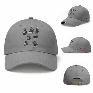 Bookish Black Cat Baseball Cap Funny Librarian Cat Lover Gift TS12 Baseball Cap Universal Fit Sport Gray Print Your Wear