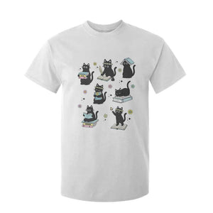 Bookish Black Cat T Shirt For Kid Funny Librarian Cat Lover Gift TS12 White Print Your Wear