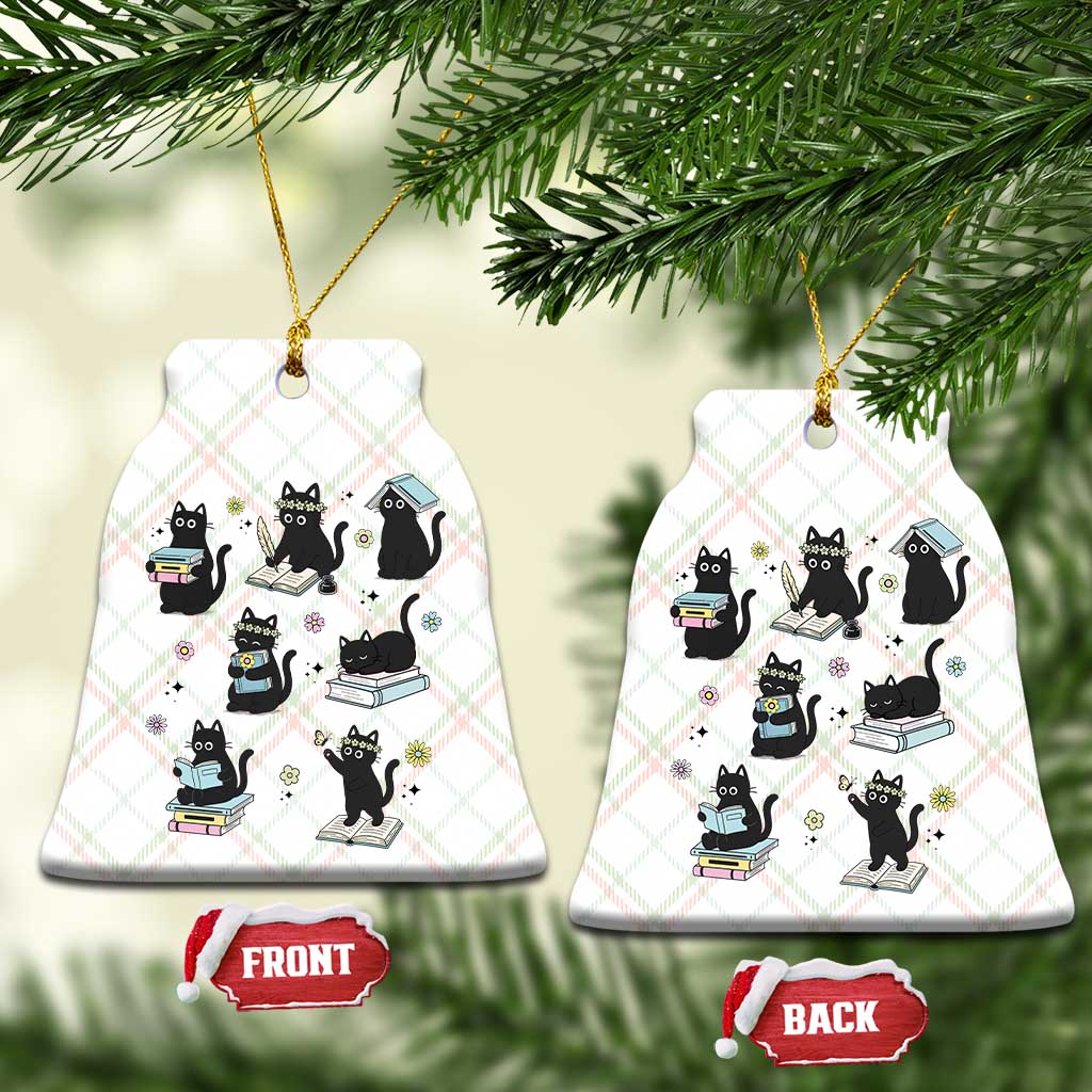 Bookish Black Cat Ceramic Ornament Funny Librarian Cat Lover Gift TS12 Print Your Wear