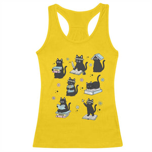 Bookish Black Cat Racerback Tank Top Funny Librarian Cat Lover Gift TS12 Daisy Print Your Wear
