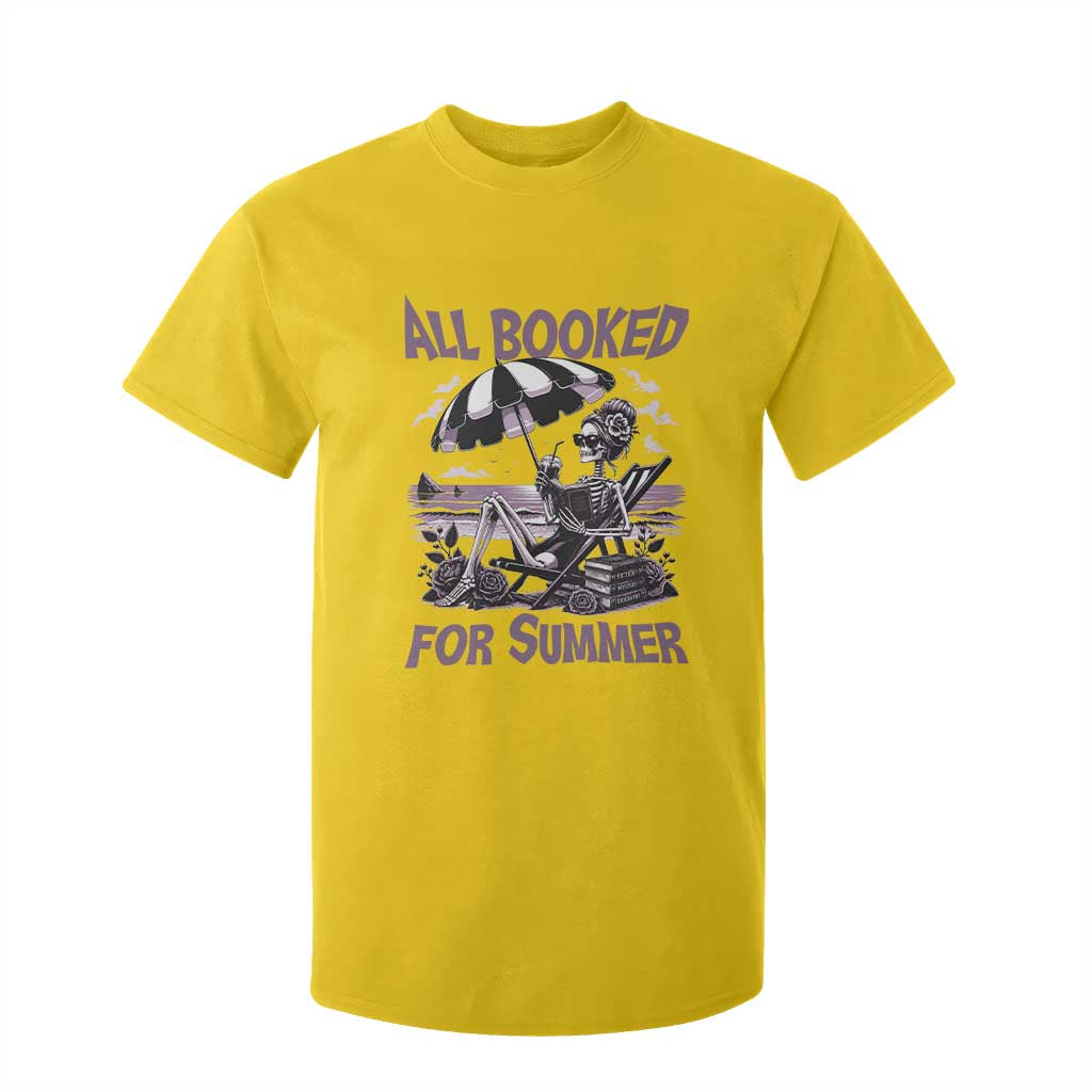 Funny Skeleton Reading At The Beach T Shirt For Kid All Booked For Summer TS12 Daisy Print Your Wear