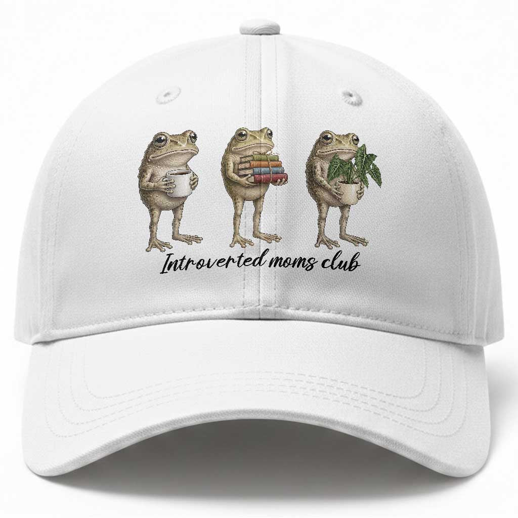 Introverted Moms Club Frog Graphic Baseball Cap Funny Mothers Day Gift TS12 Print Your Wear