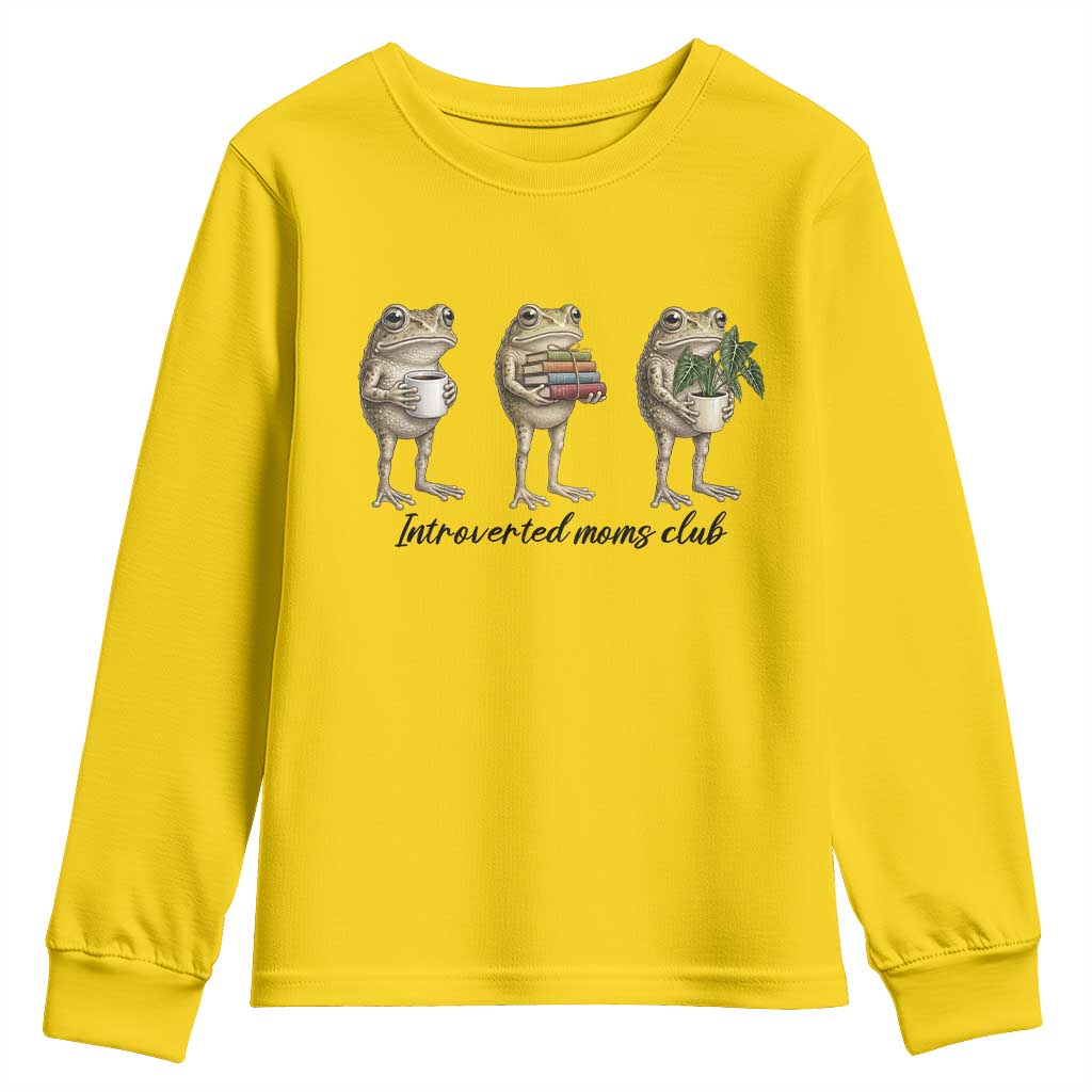 Introverted Moms Club Frog Graphic Youth Sweatshirt Funny Mothers Day Gift TS12 Daisy Print Your Wear