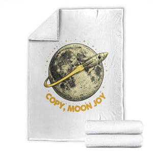 Copy Moon Joy Space Lover Lunar Mission Throw Blanket Astronaut Sci Fi Graphic TS12 White Print Your Wear