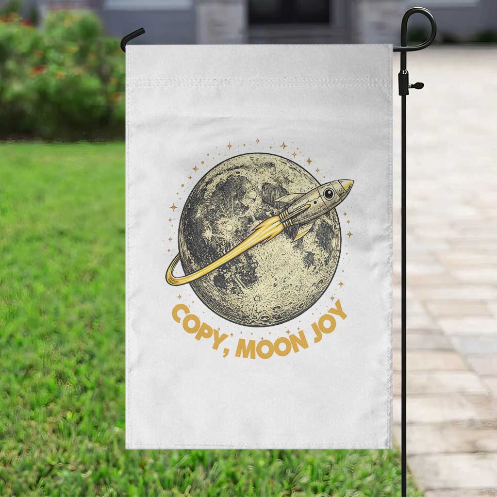 Copy Moon Joy Space Lover Lunar Mission Garden Flag Astronaut Sci Fi Graphic TS12 Print Your Wear