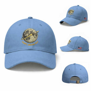 Copy Moon Joy Space Lover Lunar Mission Baseball Cap Astronaut Sci Fi Graphic TS12 Baseball Cap Universal Fit Light Blue Print Your Wear