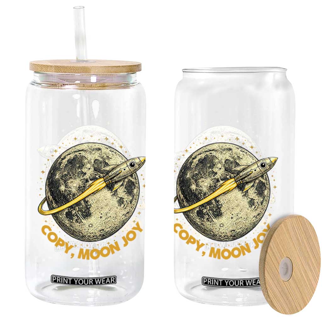 Copy Moon Joy Space Lover Lunar Mission Glass Can Astronaut Sci Fi Graphic TS12 Print Your Wear