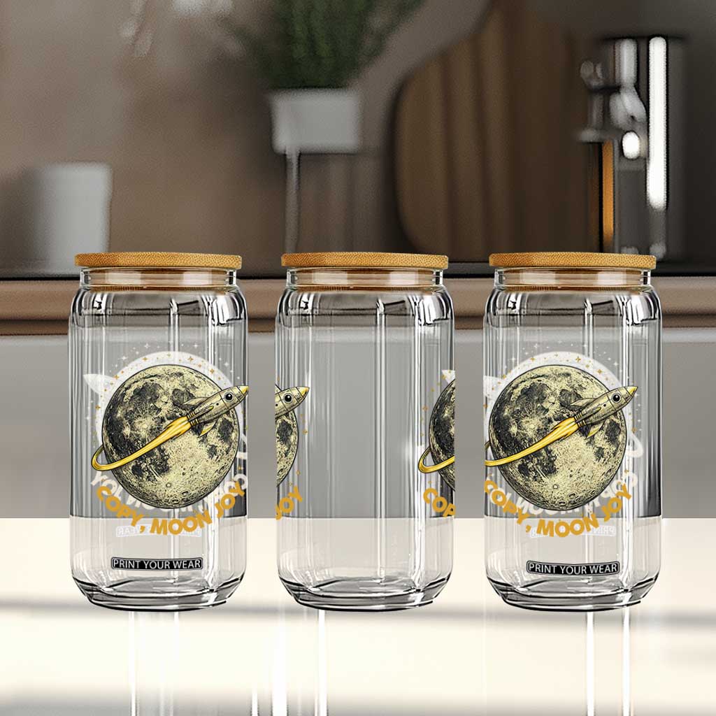 Copy Moon Joy Space Lover Lunar Mission Glass Can Astronaut Sci Fi Graphic TS12 Print Your Wear