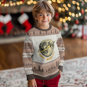 Copy Moon Joy Space Lover Lunar Mission Ugly Christmas Sweater Astronaut Sci Fi Graphic TS12 Mocha Mousse Print Your Wear