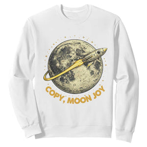 Copy Moon Joy Space Lover Lunar Mission Sweatshirt Astronaut Sci Fi Graphic TS12 White Print Your Wear