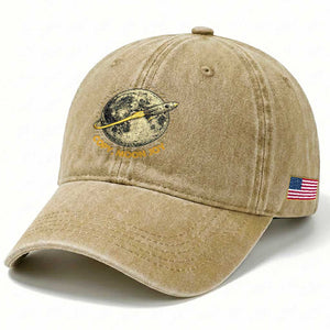 Copy Moon Joy Space Lover Lunar Mission Washed Cotton Baseball Cap Astronaut Sci Fi Graphic TS12 Print Your Wear