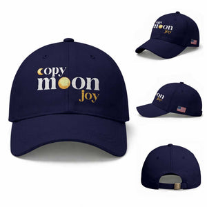 Copy Moon Joy Statement Full Moon Baseball Cap Space Exploration Lunar Journey 2026 TS12 Baseball Cap Universal Fit Dark Blue Print Your Wear