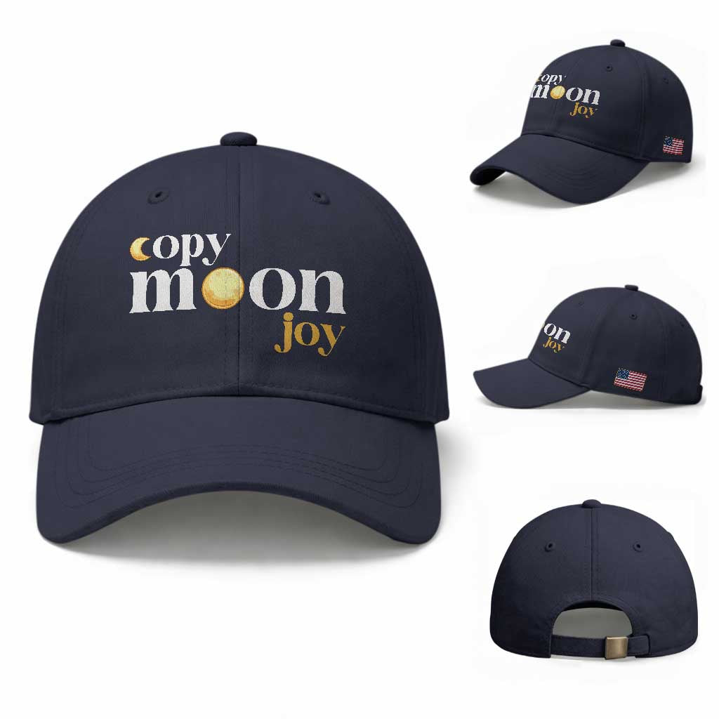 Copy Moon Joy Statement Full Moon Baseball Cap Space Exploration Lunar Journey 2026 TS12 Baseball Cap Universal Fit Navy Print Your Wear