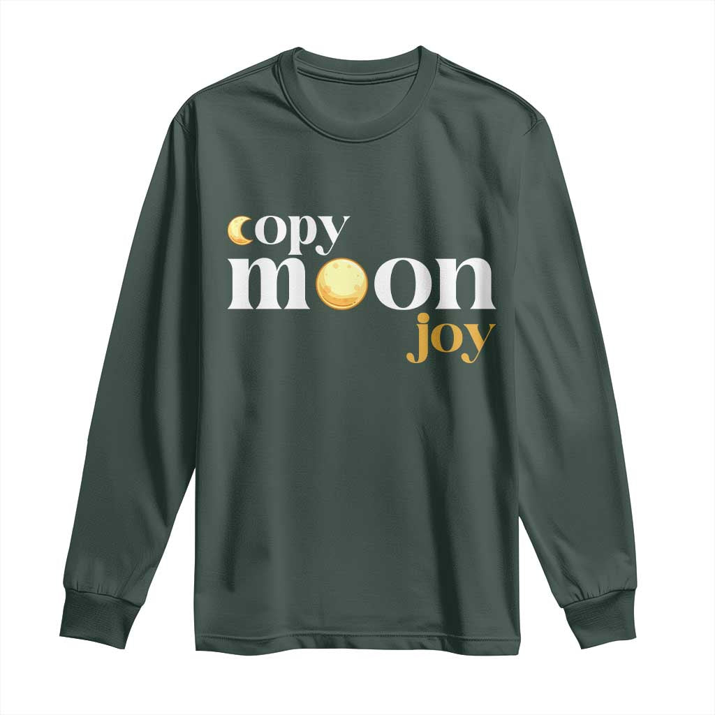 Copy Moon Joy Statement Full Moon Long Sleeve Shirt Space Exploration Lunar Journey 2026 TS12 Dark Forest Green Print Your Wear