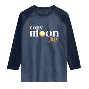 Copy Moon Joy Statement Full Moon Raglan Shirt Space Exploration Lunar Journey 2026 TS12 Heather Denim Navy Print Your Wear
