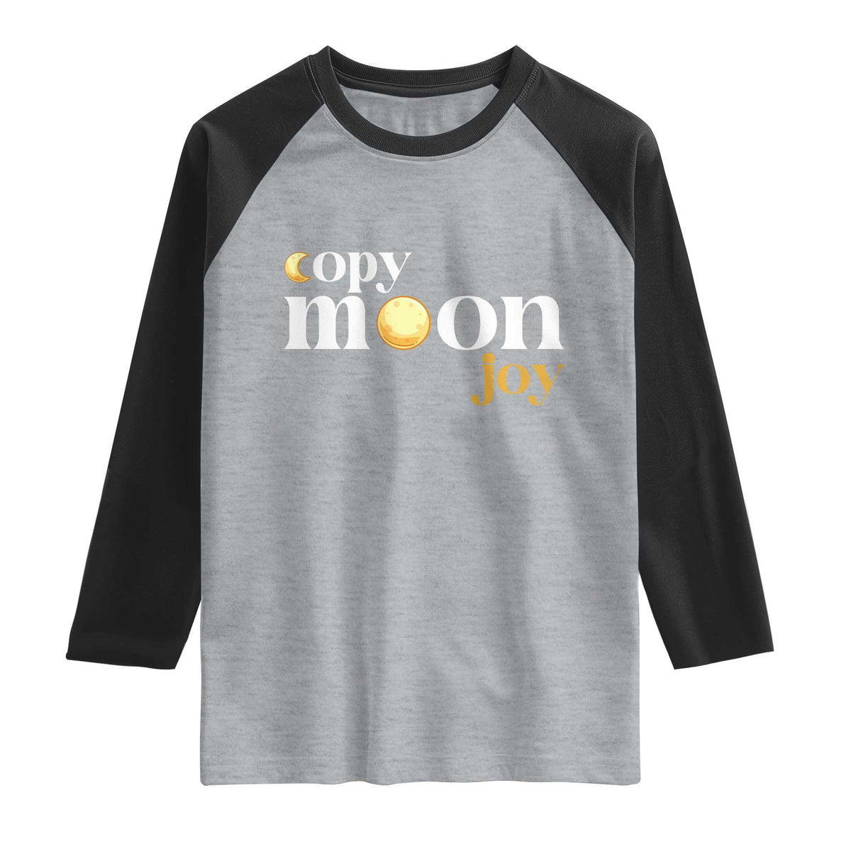 Copy Moon Joy Statement Full Moon Raglan Shirt Space Exploration Lunar Journey 2026 TS12 Heather Gray Black Print Your Wear