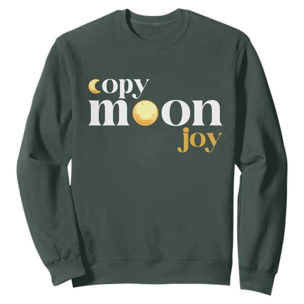 Copy Moon Joy Statement Full Moon Sweatshirt Space Exploration Lunar Journey 2026 TS12 Dark Forest Green Print Your Wear