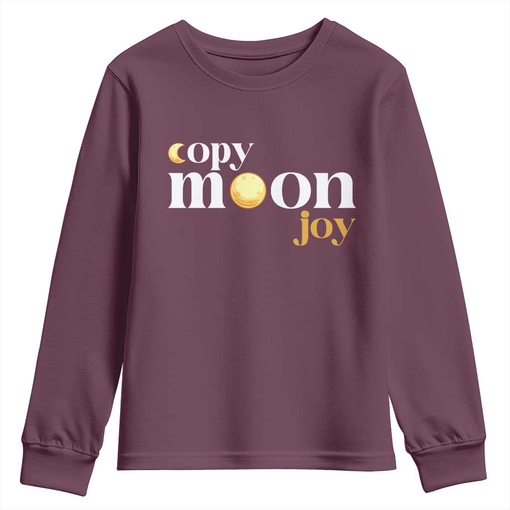Copy Moon Joy Statement Full Moon Youth Sweatshirt Space Exploration Lunar Journey 2026 TS12 Maroon Print Your Wear