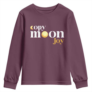 Copy Moon Joy Statement Full Moon Youth Sweatshirt Space Exploration Lunar Journey 2026 TS12 Maroon Print Your Wear