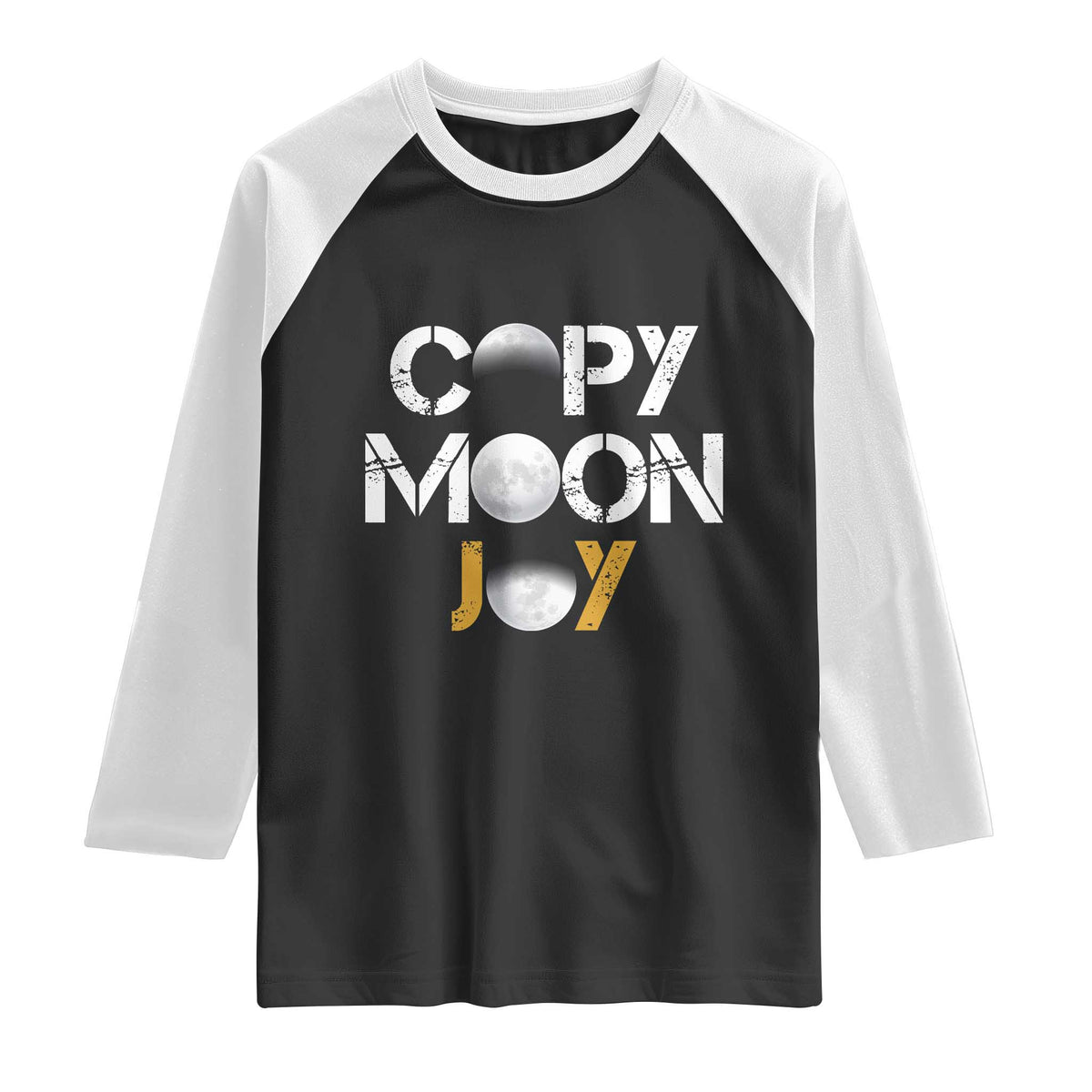 Lunar Mission Astronaut Space Lover Raglan Shirt Copy Moon Joy Sci Fi Graphic TS12 Black White Print Your Wear