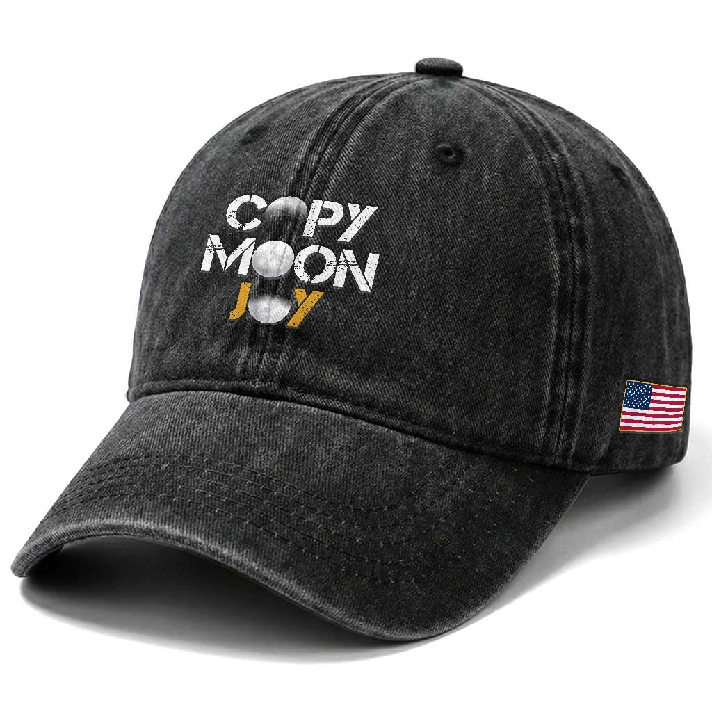Lunar Mission Astronaut Space Lover Washed Cotton Baseball Cap Copy Moon Joy Sci Fi Graphic TS12 Print Your Wear