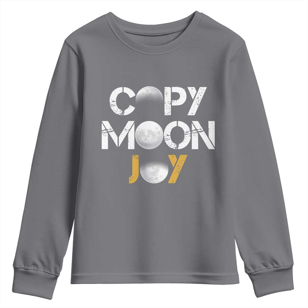 Lunar Mission Astronaut Space Lover Youth Sweatshirt Copy Moon Joy Sci Fi Graphic TS12 Charcoal Print Your Wear