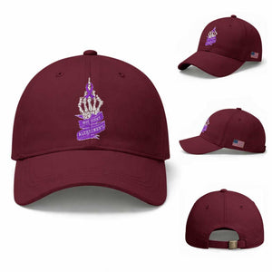 Not Today Alzheimers Baseball Cap Funny Skeleton Middle Finger Purple Ribbon TS12 Baseball Cap Universal Fit Maroon Print Your Wear