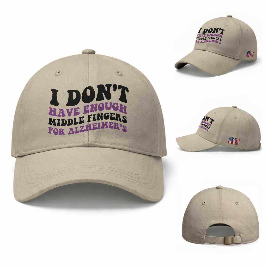 I Dont Have Enough Middle Fingers For Alzheimers Baseball Cap Groovy Purple Retro TS12 Baseball Cap Universal Fit Beige Print Your Wear
