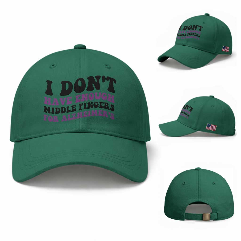 I Dont Have Enough Middle Fingers For Alzheimers Baseball Cap Groovy Purple Retro TS12 Baseball Cap Universal Fit Irish Green Print Your Wear