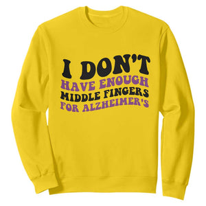 I Dont Have Enough Middle Fingers For Alzheimers Sweatshirt Groovy Purple Retro TS12 Daisy Print Your Wear