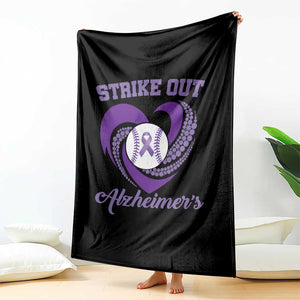 Strike Out Alzheimers Throw Blanket Purple Ribbon Baseball Hope Support TS12 Print Your Wear