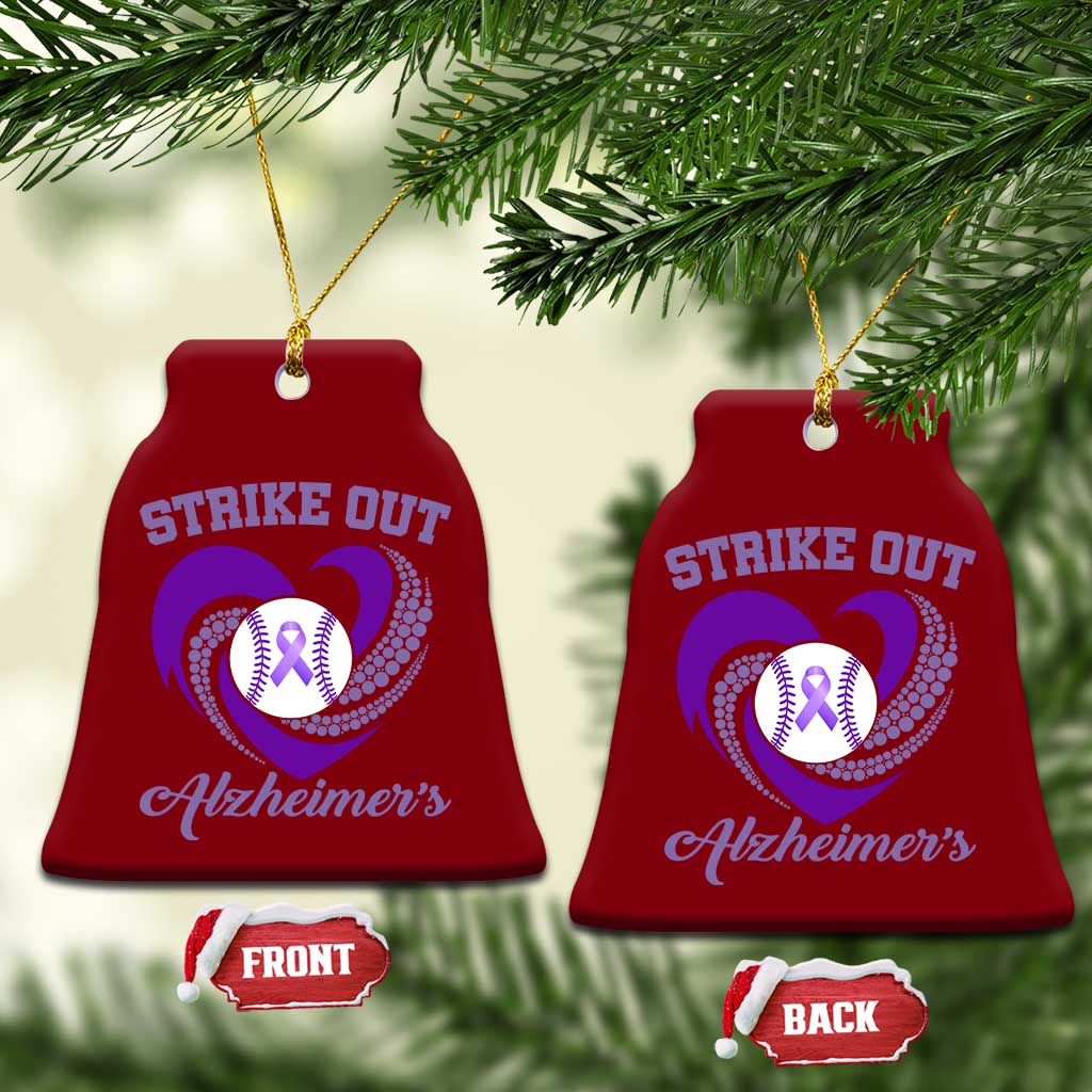 Strike Out Alzheimers Ceramic Ornament Purple Ribbon Baseball Hope Support TS12 Print Your Wear