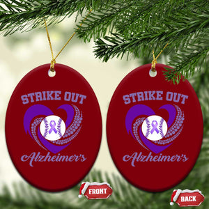 Strike Out Alzheimers Ceramic Ornament Purple Ribbon Baseball Hope Support TS12 Print Your Wear