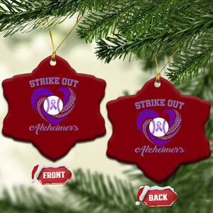 Strike Out Alzheimers Ceramic Ornament Purple Ribbon Baseball Hope Support TS12 Print Your Wear