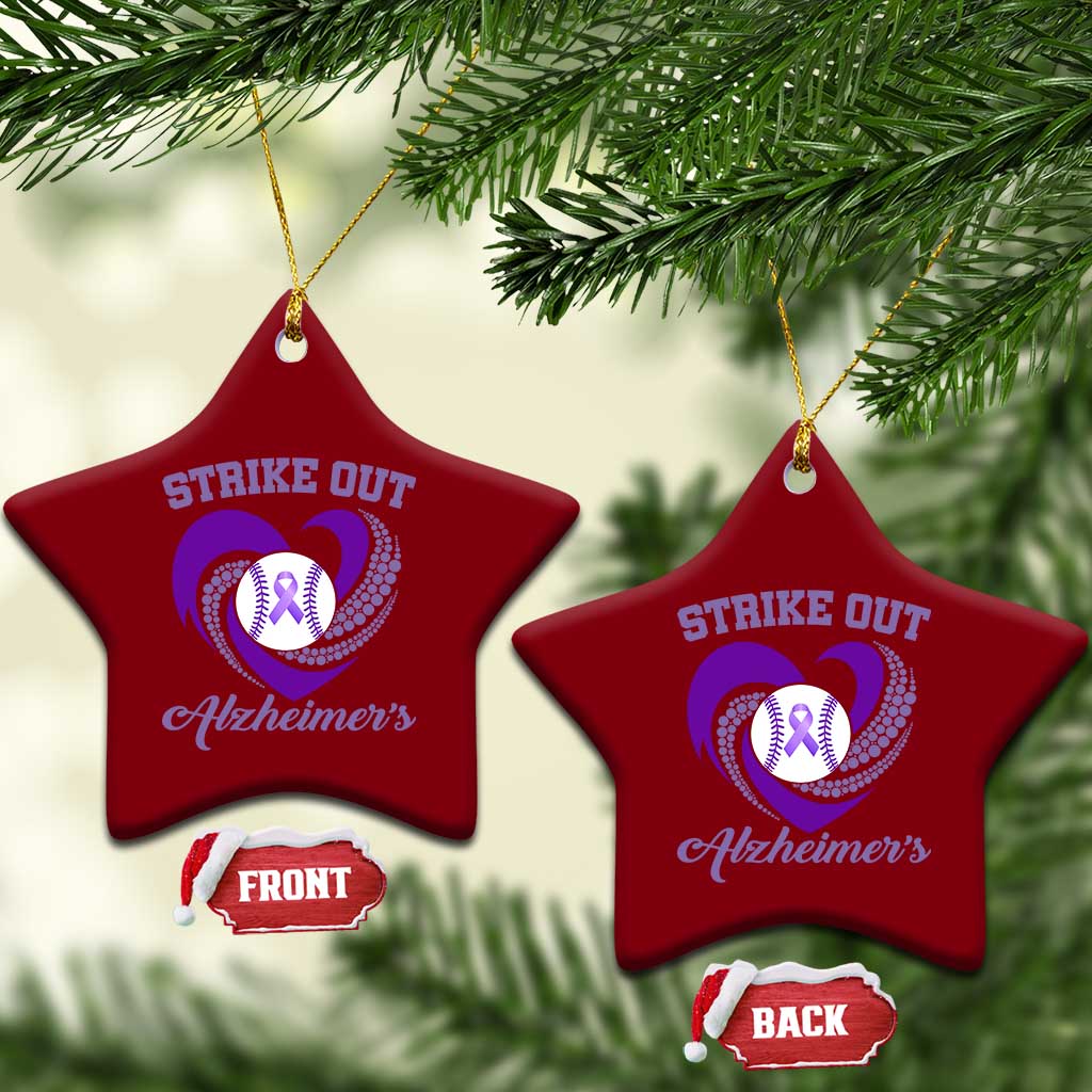 Strike Out Alzheimers Ceramic Ornament Purple Ribbon Baseball Hope Support TS12 Print Your Wear