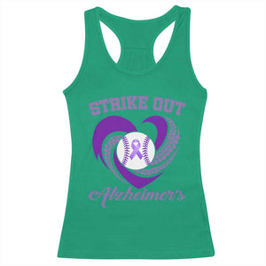 Strike Out Alzheimers Racerback Tank Top Purple Ribbon Baseball Hope Support TS12 Irish Green Print Your Wear