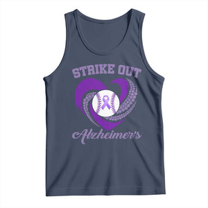 Strike Out Alzheimers Tank Top Purple Ribbon Baseball Hope Support TS12 Navy Print Your Wear