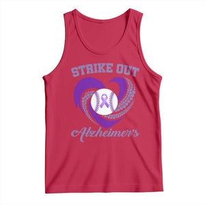 Strike Out Alzheimers Tank Top Purple Ribbon Baseball Hope Support TS12 Red Print Your Wear