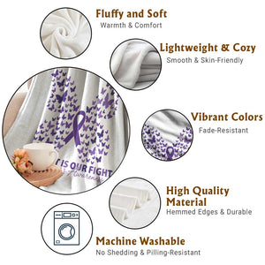 Alzheimers Awareness Butterfly Support Gift Throw Blanket Her Fight Our Fight TS12 Print Your Wear