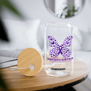Alzheimers Awareness Butterfly Support Gift Glass Can Her Fight Our Fight TS12 Print Your Wear